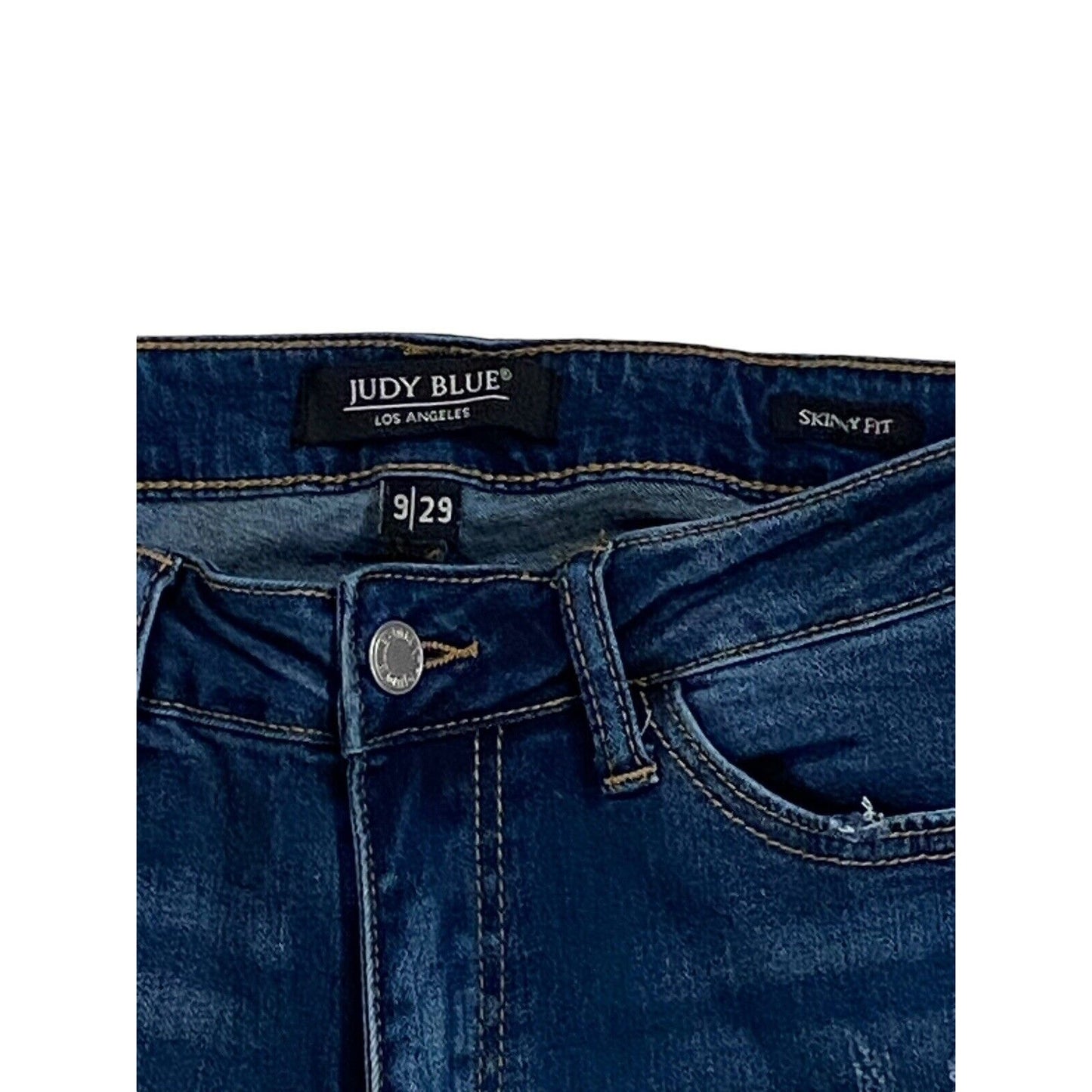 Size 9/29 Judy Blue Jeans Womens Medium Wash Distressed Patch Snake Skinny Fit