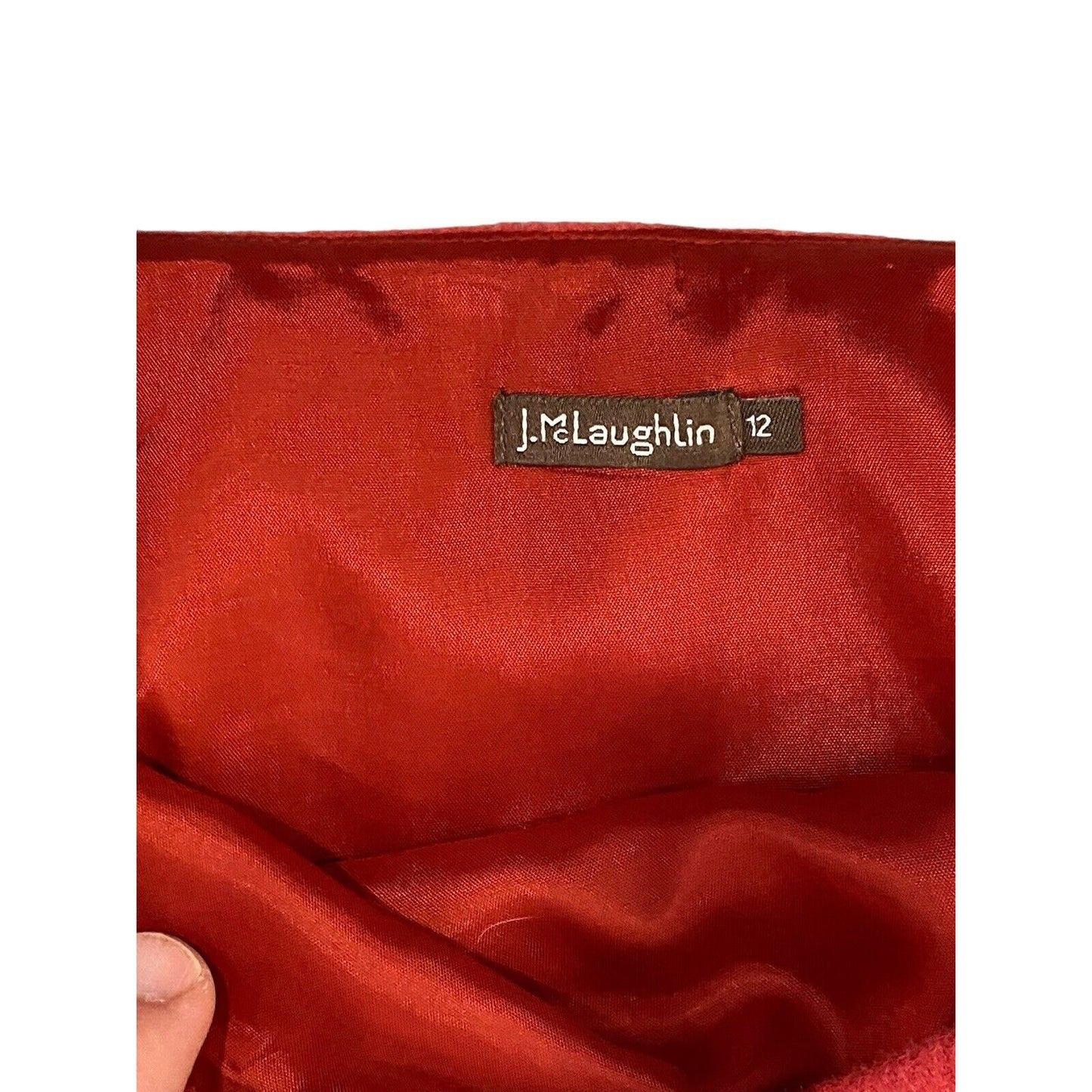 Size 12 J.‎ McLaughlin Skirt Gray Orange Stripe Cashmere Wool Blend Classic Line