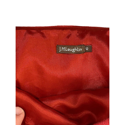 Size 12 J.‎ McLaughlin Skirt Gray Orange Stripe Cashmere Wool Blend Classic Line