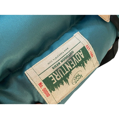 Happy Tails Outdoor Dog Bed Green Brown Camping Adventure 34”x26”