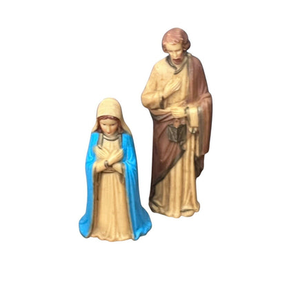 Vintage Art Plastics Christmas Nativity Manger Figures Hong Kong 9 Pc No Baby