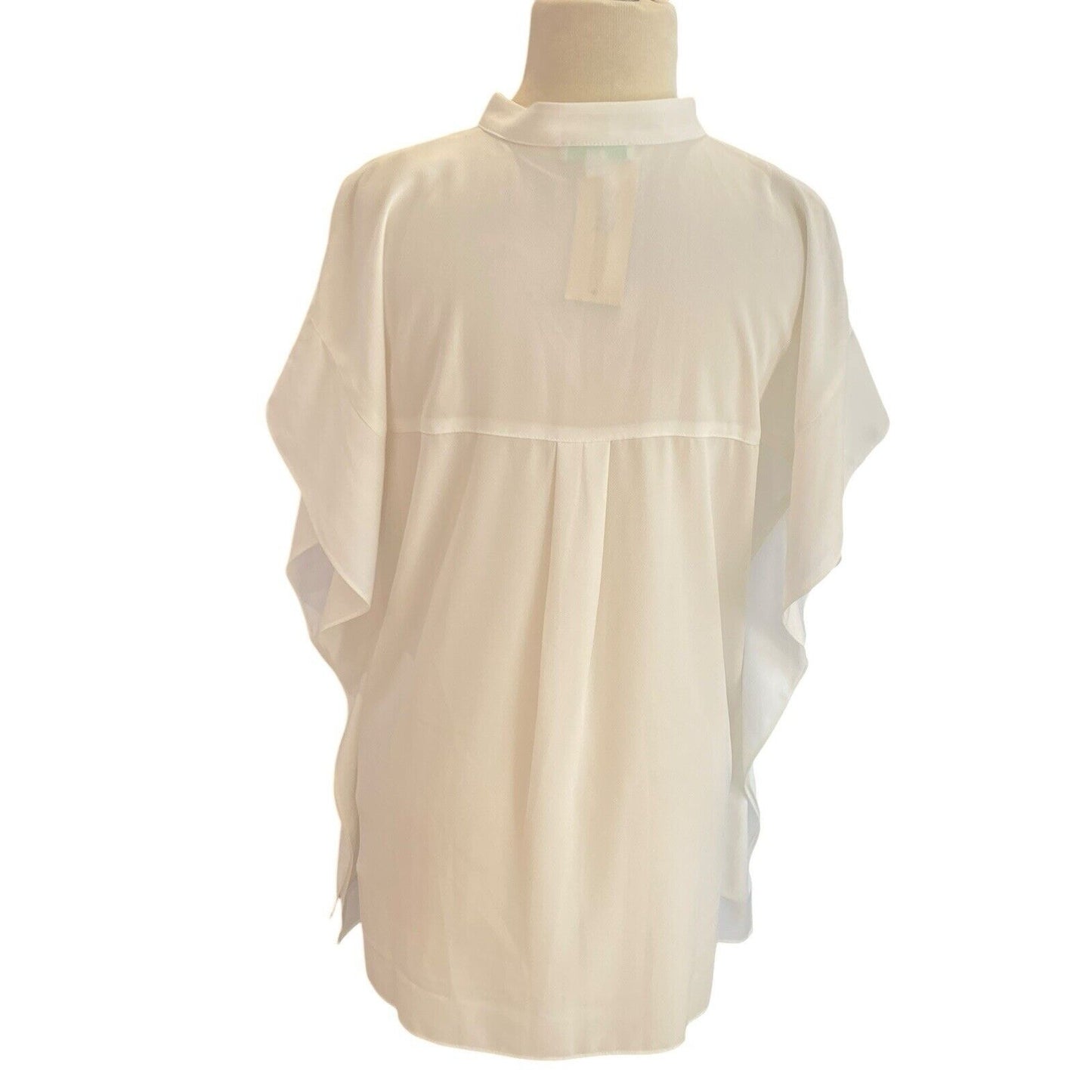 Jade Melody Tam Ivory Short Flutter Sleeve Top NEW XS Cream