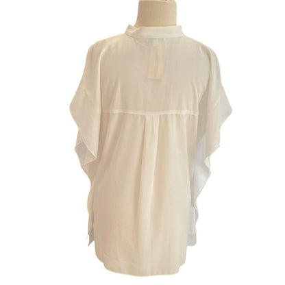 Jade Melody Tam Ivory Short Flutter Sleeve Top NEW XS Cream