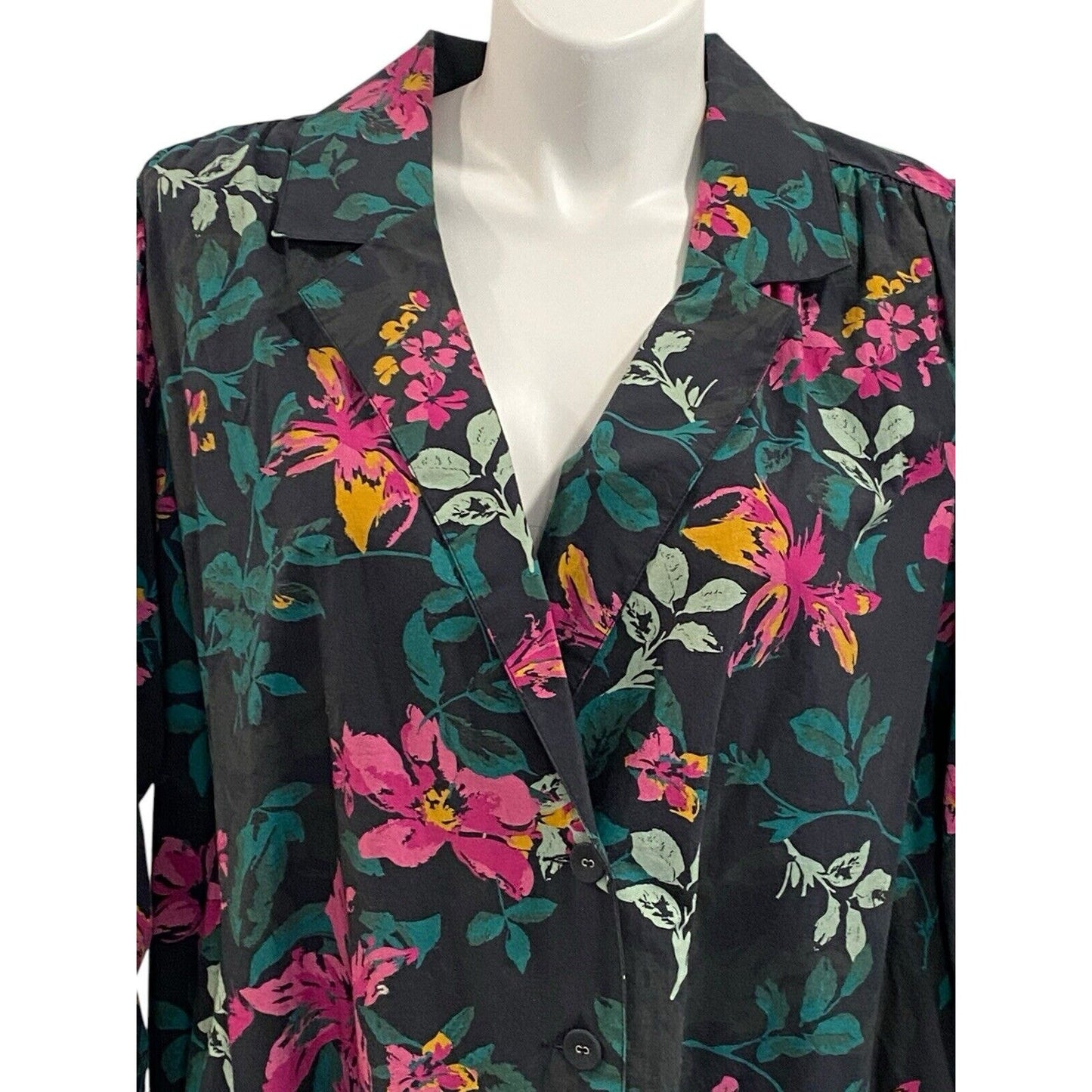 The Drop Blake Long Floral Button Down Jacket Dress Size 3X