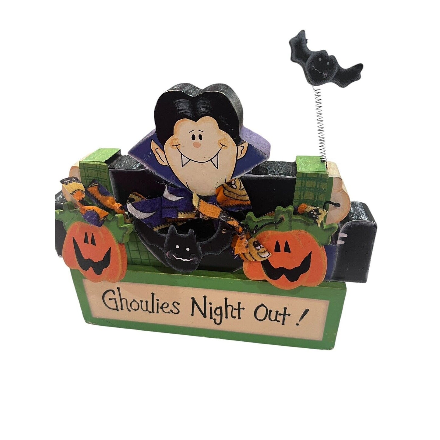 Wooden Autumn Halloween Decor Ghouls Dracula Cute Home Fall Decoration Painted