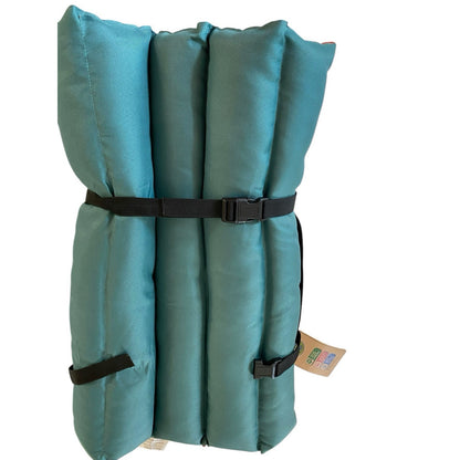 Happy Tails Outdoor Dog Bed Green Brown Camping Adventure 34”x26”