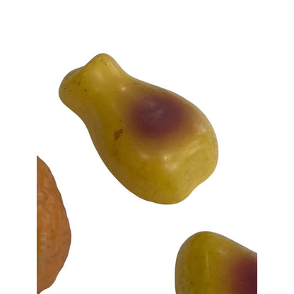 Vintage Fruit Fridge Refrigerator Magnets Plastic set of 5 1960s Watermelon Pear