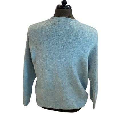 Size Medium Bershka Pulliver Sweater Blue White “once You Become Fearless…”