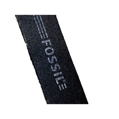 Fossil Black Leather Belt Size 42 Adjustable Wear On Leather And Buckle