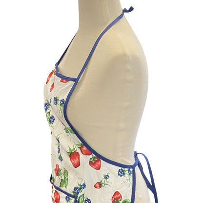 Vallesusa Strawberry Kitchen Apron Adult One Size 100% cotton Made In Italy