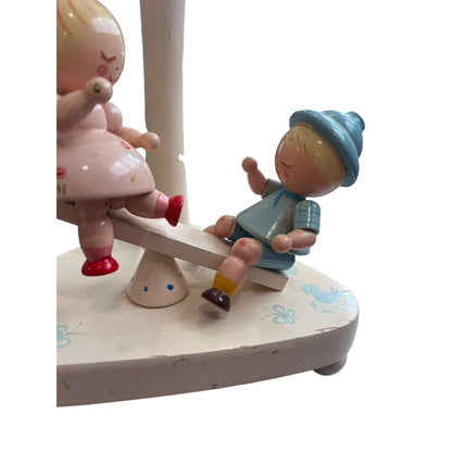 Vintage 1960s Wooden Nursery Lamp Young Designs Inc Boy/Girl Tested Works NY USA