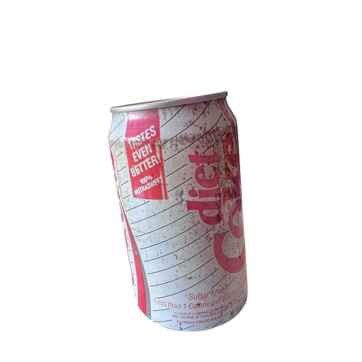 Vintage 1989 Diet Coke Can UK Empty Coca Cola With NutraSweet International Rust