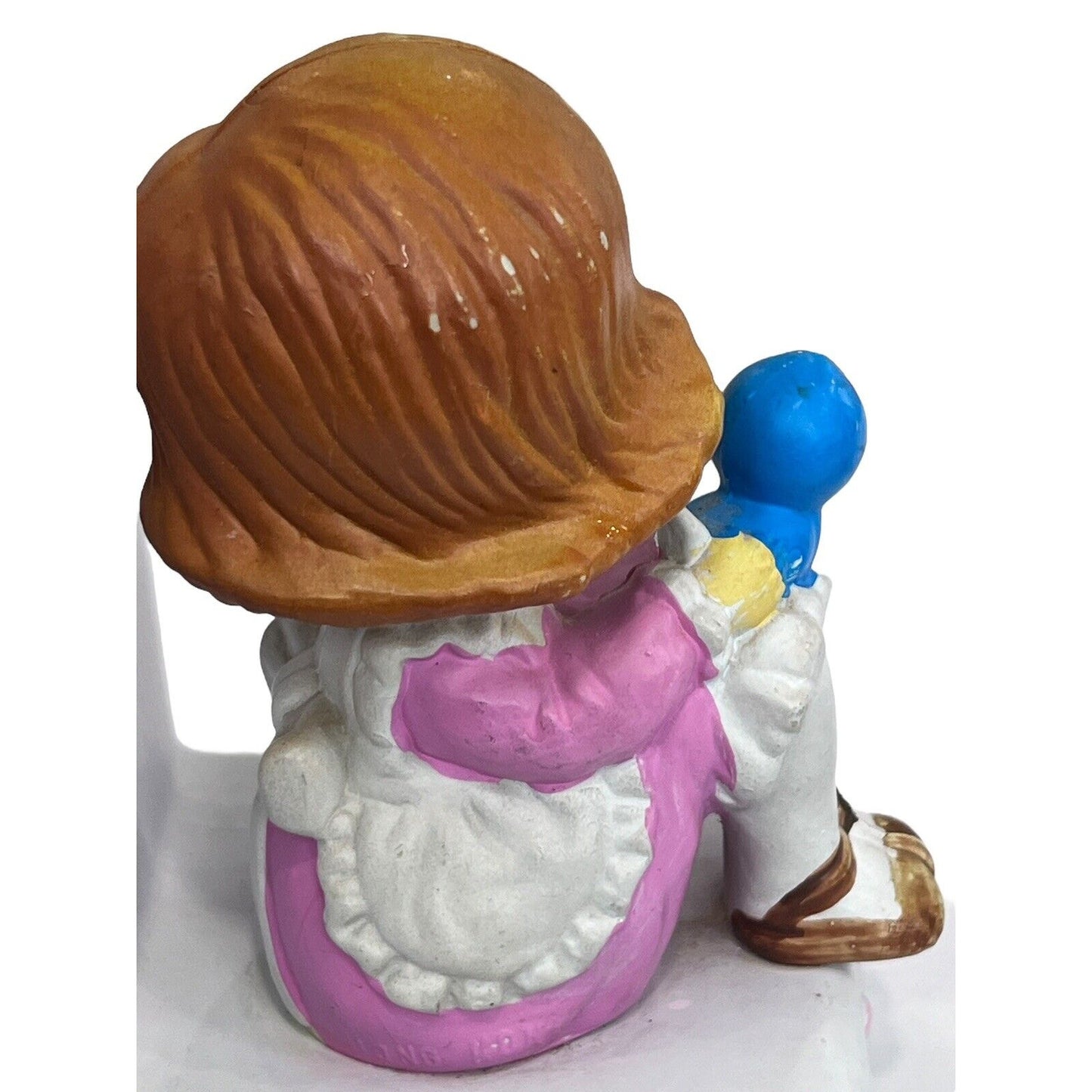 Vtg Kitsch 1970 Girl Bird Plastic Book End Hong Kong ONE SIDE ONLY