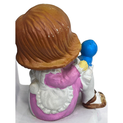 Vtg Kitsch 1970 Girl Bird Plastic Book End Hong Kong ONE SIDE ONLY