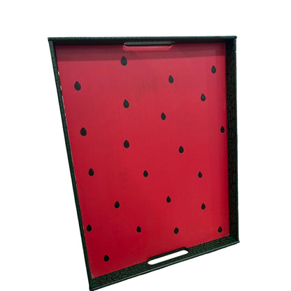 CWP Wayland NY. Hand Made Wooden Tray Watermelon Handpainted 16.5” X 12.25”