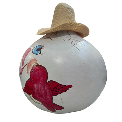 Gourd Snowman Scarecrow Hand Painted Christmas Winter Holiday Decoration Bird
