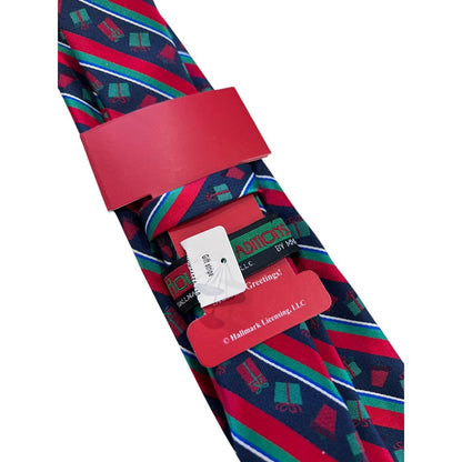 Hallmark Holiday Traditions Christmas Presents Striped Tie Novelty Necktie New