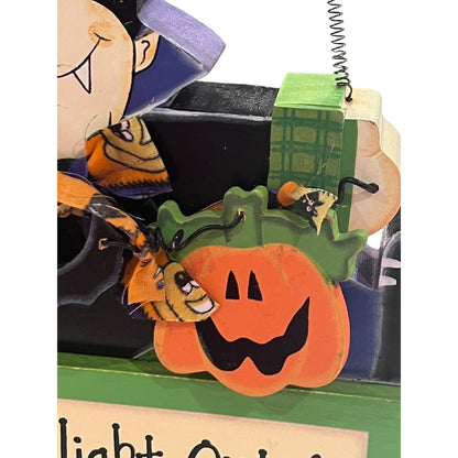 Wooden Autumn Halloween Decor Ghouls Dracula Cute Home Fall Decoration Painted