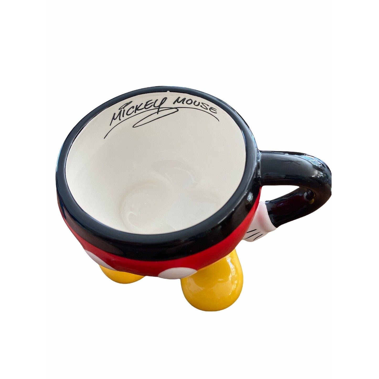 MICKEY MOUSE DIsney Ceramic Bottom Pants MUG/ CUP Handle Arms Feet