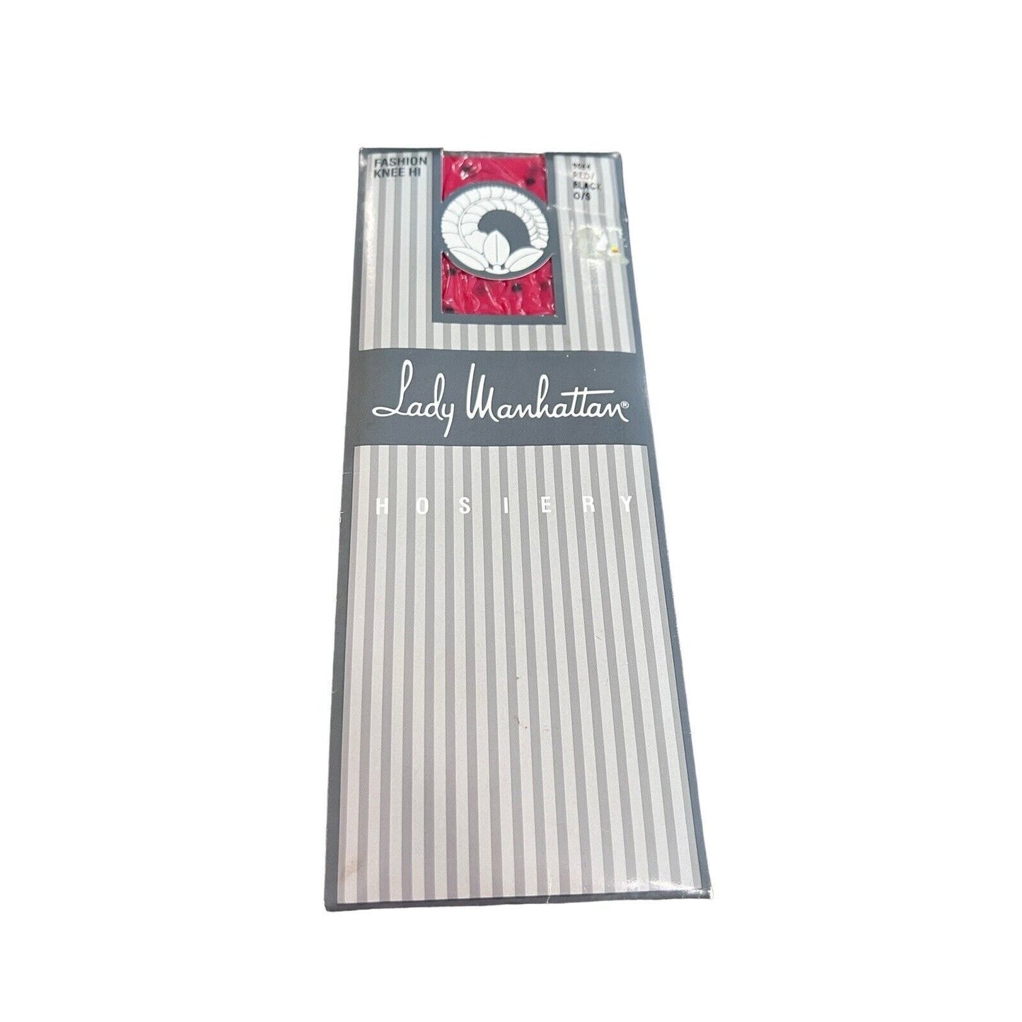 Lady Manhattan Fashion Knee Hi Hosiery Red Black Polka Dot NOS