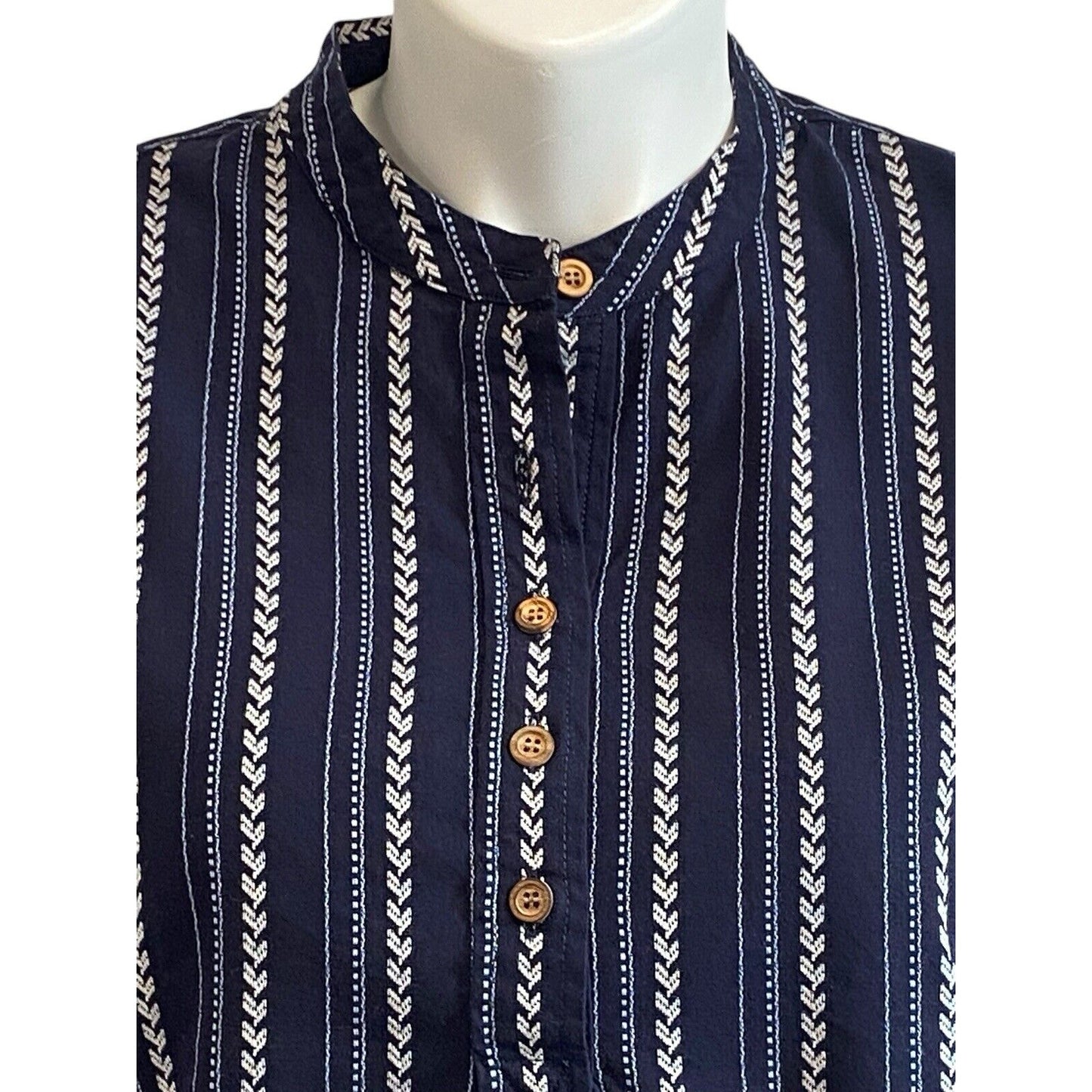 Size XL J. Peterman Tunic Top Navy Blue Great Basin Blouse