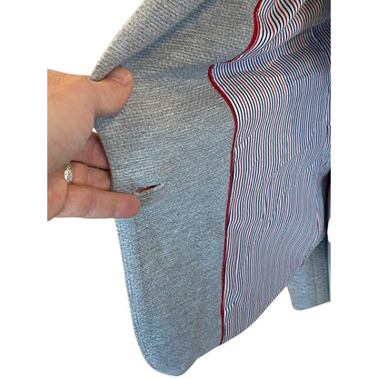 Tommy Hilfiger Gray Womans Single Button Elbow Patch Blazer Size 10 Great Detail