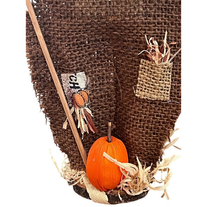 Scarecrow Table Top Decor Pumpkin Fall Thanksgiving Halloween Figures Set Of Two