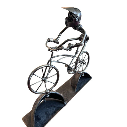 Bicycle Cyclist Nuts & Bolts Metal Sculpture BMX Bike Mountain Bike