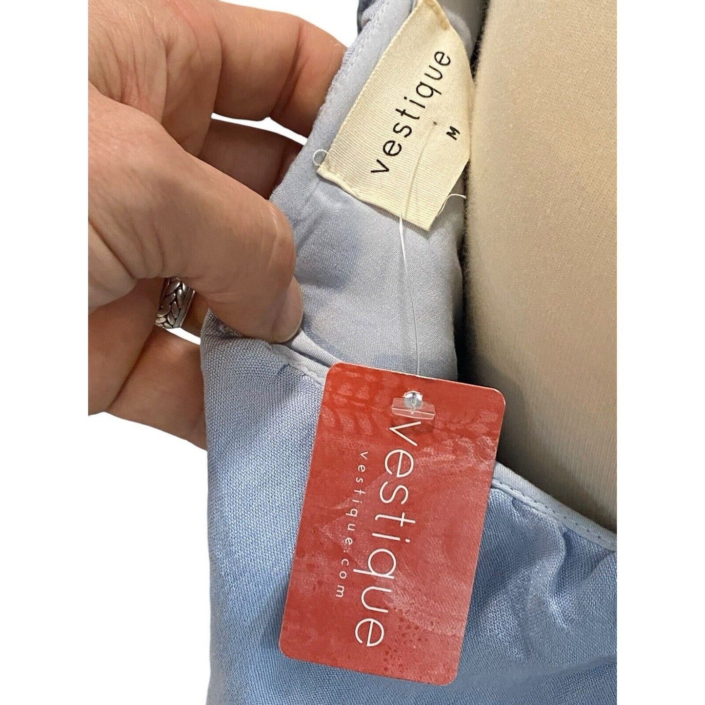 Size Medium Vestique Blue One Shoulder Ruffled Women's Dress NWT