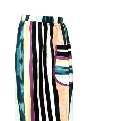 Size Small Red Carter Brand Linen Blend Pants Stripe Hippie Festival