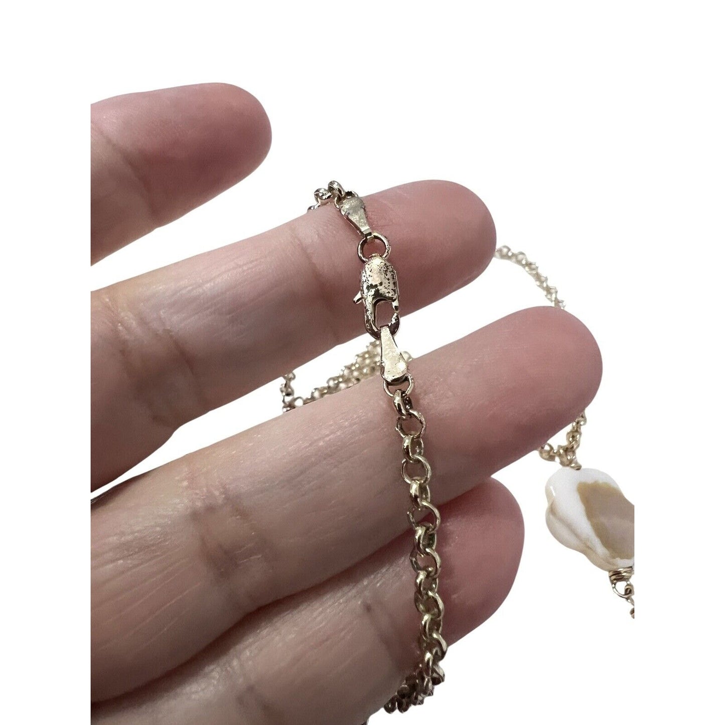 Goldtone Pendant Necklace Pink Teardrop Multi tone Flower Preppy