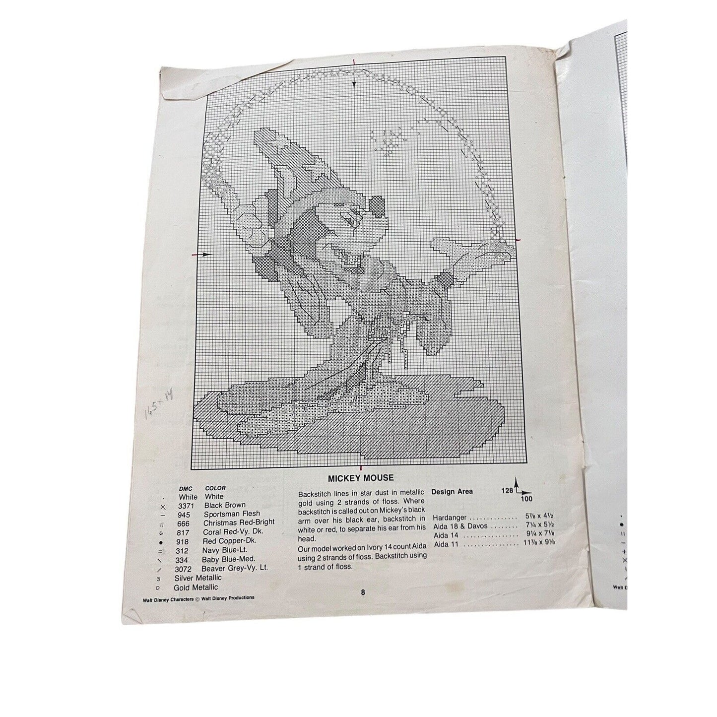 Walt Disney Characters In Cross Stitch Book #5070 Used