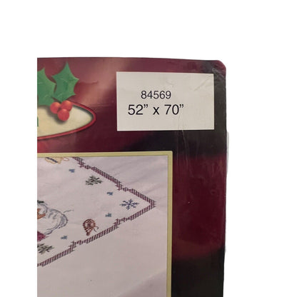 Bucilla Stamped Embroidery Kit 84569 Pfaltzgraff Snow Bear Tablecloth 52x70