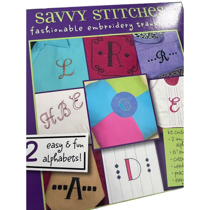 Dimensions Savvy Stitches Embroidery Transfers Monograms Sewing Craft NEW