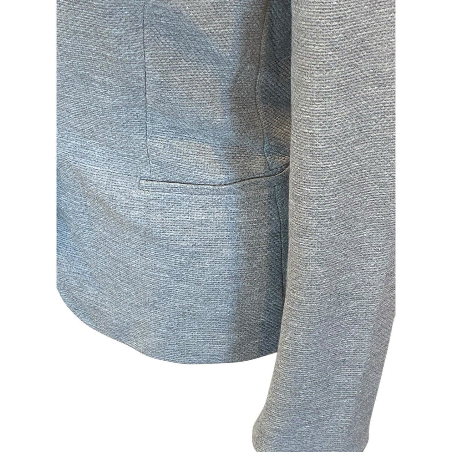 Tommy Hilfiger Gray Womans Single Button Elbow Patch Blazer Size 10 Great Detail