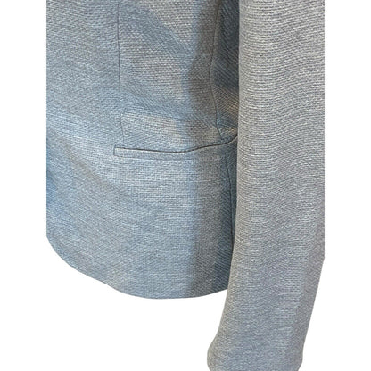 Tommy Hilfiger Gray Womans Single Button Elbow Patch Blazer Size 10 Great Detail