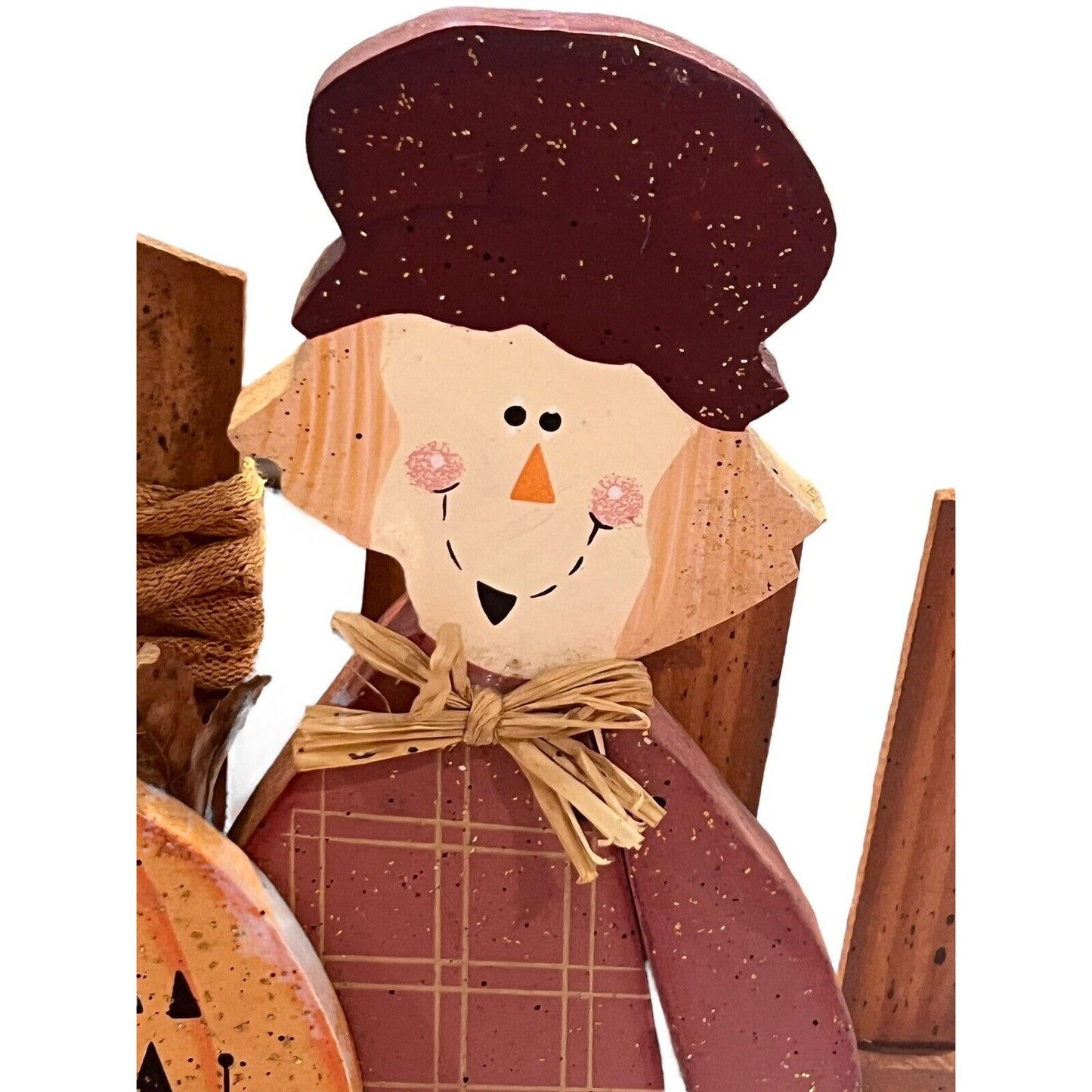 Wooden Autumn Halloween Decor Pumpkin Patch Home Fall Decoration Painted