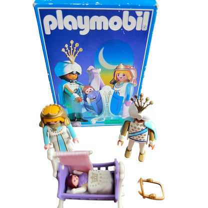 Vintage Playmobil 3835 Sultan Royal Family Prince Princess Baby Cradle Open 95