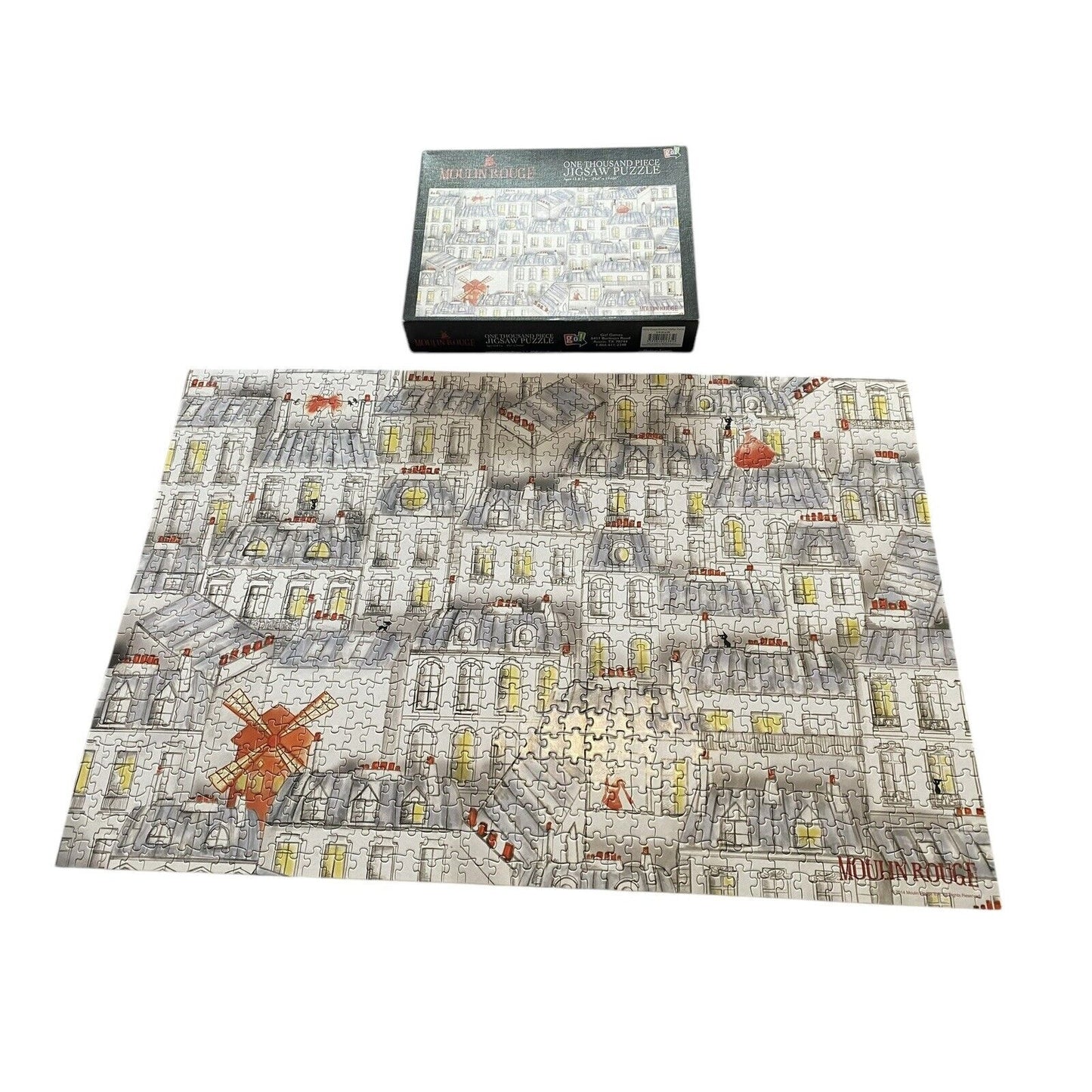 Moulin Rouge One Thousand Piece Jigsaw Puzzle Go! Games 1000 Opened Complete