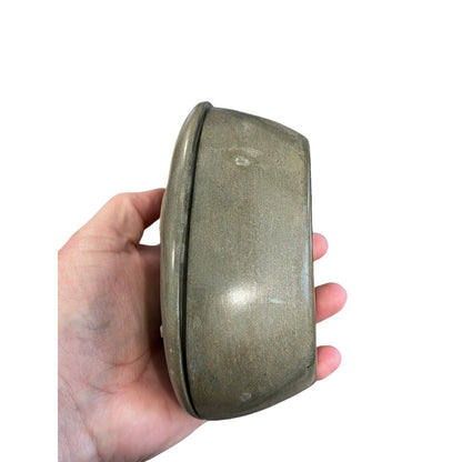 Carved Tree Gray Green Soapstone Lidded Trinket Box Smooth Haiti Soap Dish