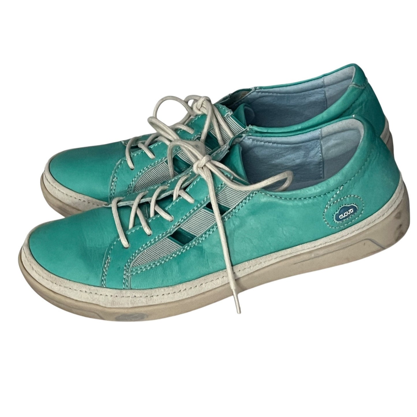 7.5 Turquoise CLOUD Brand Sneakers Size 38 Leather Comfort