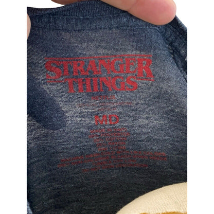 Stranger Things T-Shirt Women Size M Gray Rules Script Short Sleeve Round Neck