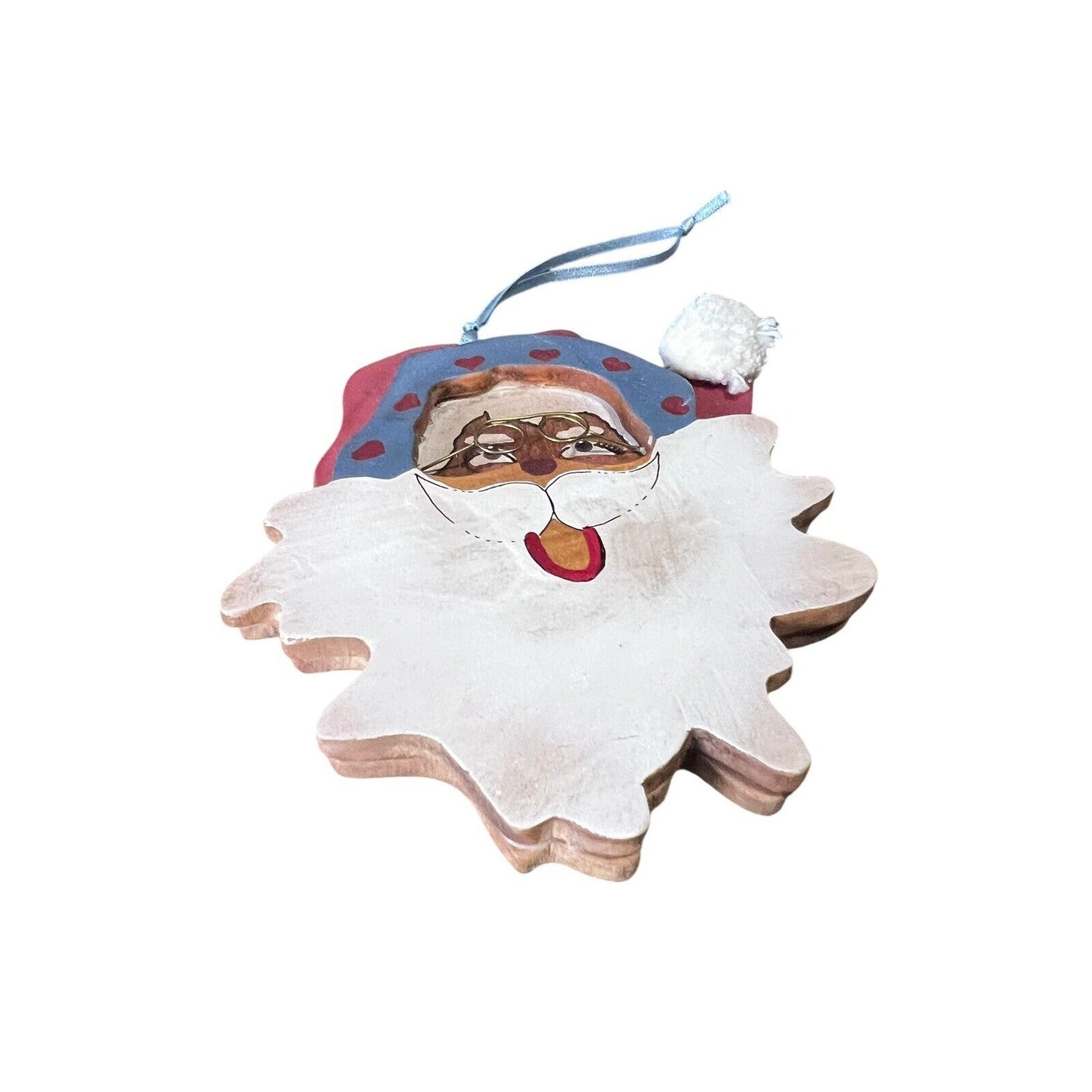 Kurt Adler Santa Claus Wood Christmas Ornament Holiday Painted 1989