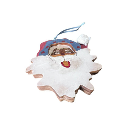 Kurt Adler Santa Claus Wood Christmas Ornament Holiday Painted 1989