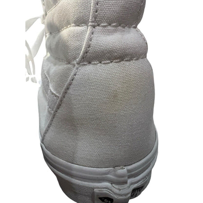 Vans Shoes Womens 8.5 Old Skool High Top Skate Sneakers White Canvas Lace Up