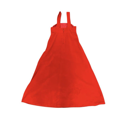 Vintage Girls Red Velvet Jumper Christmas Valentine Dress Handmade Long