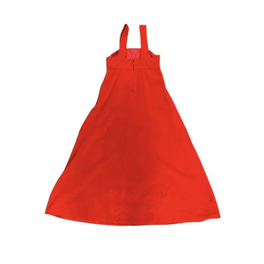 Vintage Girls Red Velvet Jumper Christmas Valentine Dress Handmade Long