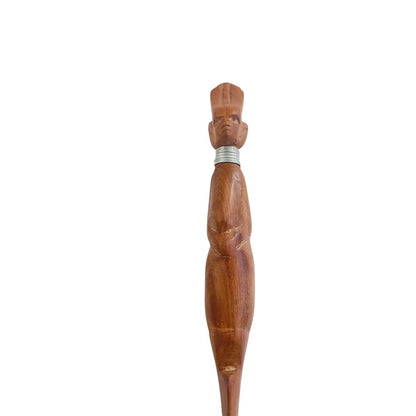 Hand-carved Warrior Head Hand Carved Wooden Letter Opener Tribal 10.75”