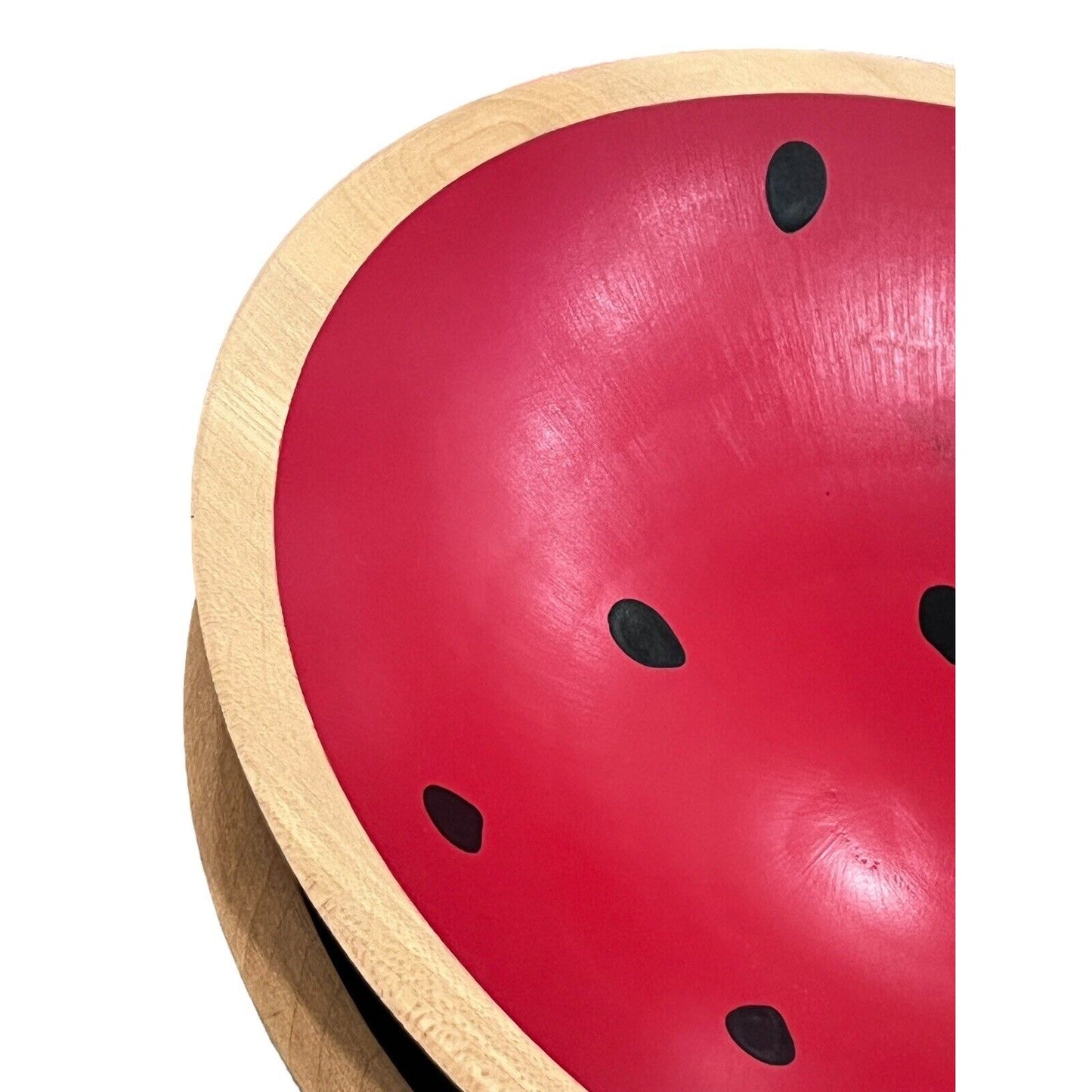 CWP Wayland NY. Hand Turned Wooden Bowl Watermelon Handpainted 9.5” Set Of 2