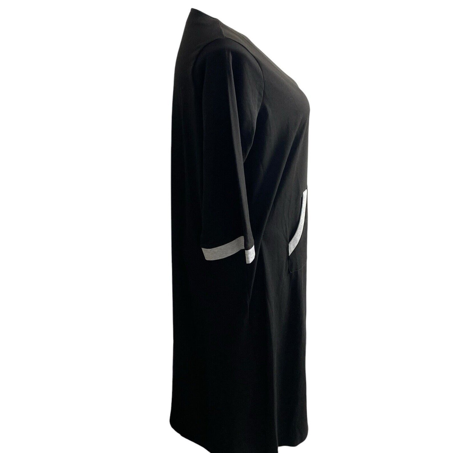 Size L EKOUAER Lightweight Full Zip Black Pockets Lounge Wear House Coat Robe